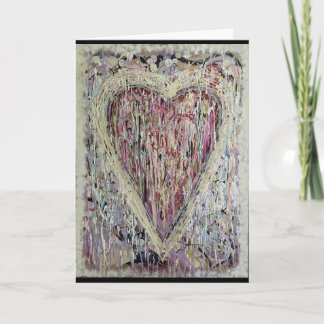 Original Art Heart Painting Valentine Card