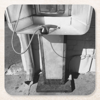 Original art: "neglect by default" square paper coaster