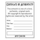 Original Artist Authenticity Stamp
