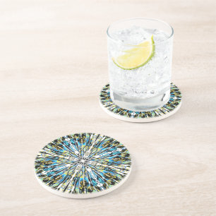 Original Artistic Pattern Pretty Blue and White    Coaster