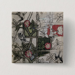 Original artwork for 'Trellis' wallpaper design, 1 15 Cm Square Badge