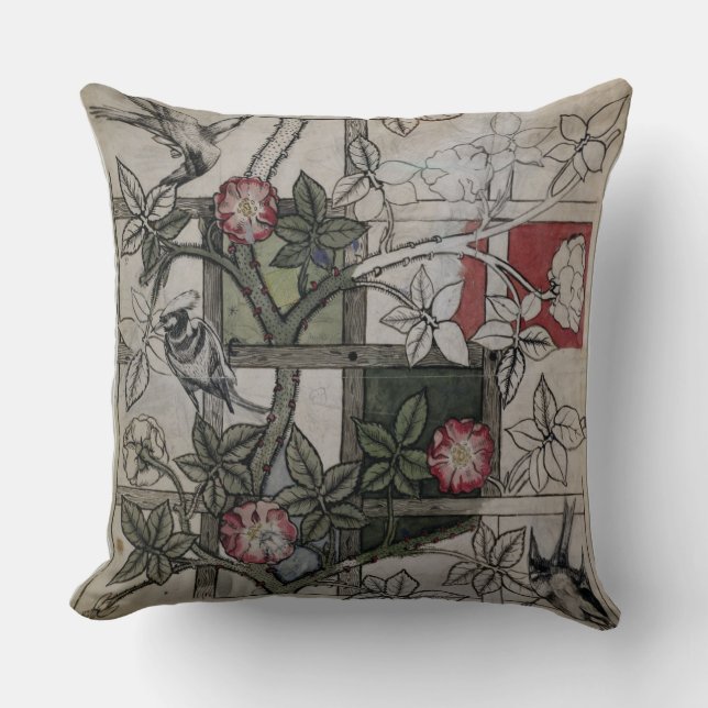 Original artwork for 'Trellis' wallpaper design, 1 Cushion (Front)
