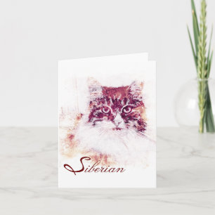 Original Artwork Siberian Cat Note Card