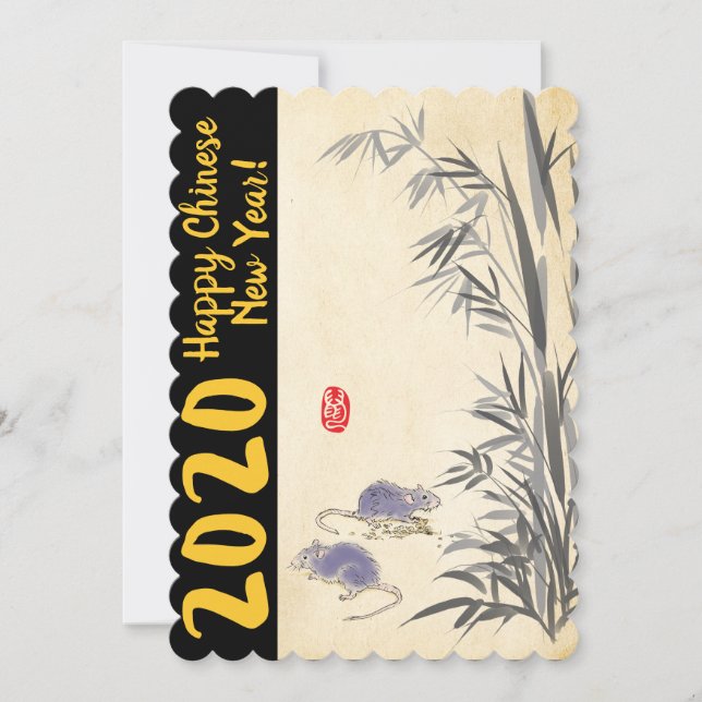 Original Bamboo Rats painting Wishes in Chinese FC Announcement (Front)