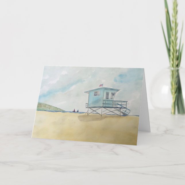 Original Beach Art on Blank Card (Front)