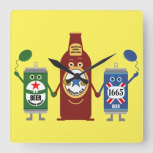Original Beer lover Gifts  Square Wall Clock