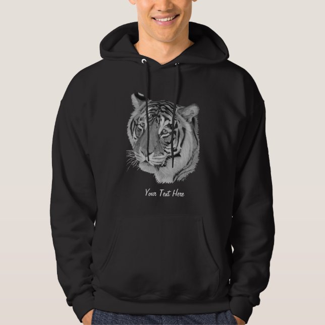 original big cat picture of black and white tiger  hoodie (Front)