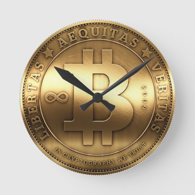 Original Bitcoin Logo Symbol Medium Wall Clock (Front)