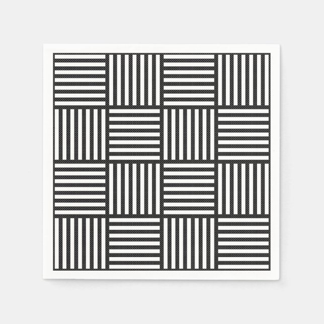 Original BLACK AND WHITE DOUBLE DIAMOND PATTERN Napkin (Front)