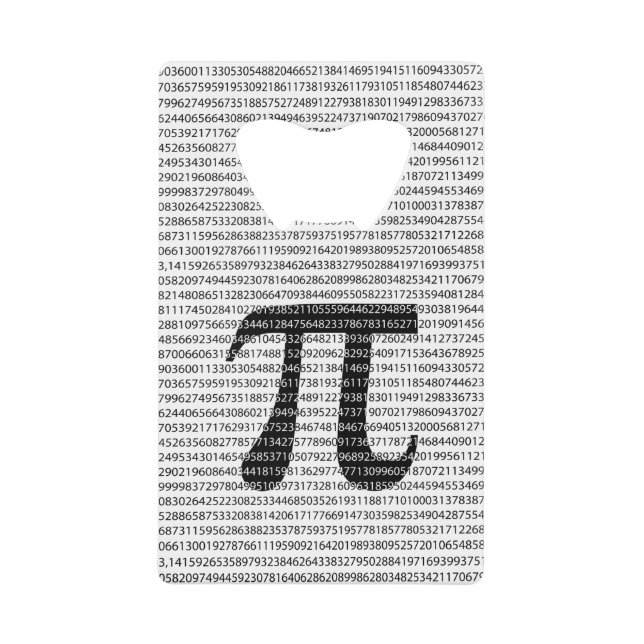 Original black number pi day mathematical symbol (Front)