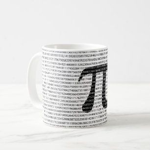 Original black number pi day mathematical symbol coffee mug