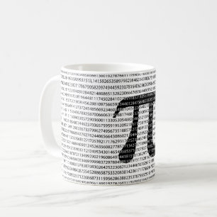 Original black number pi day mathematical symbol coffee mug