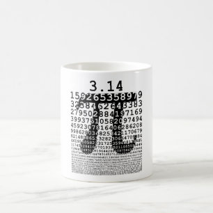 Original black number pi day mathematical symbol coffee mug