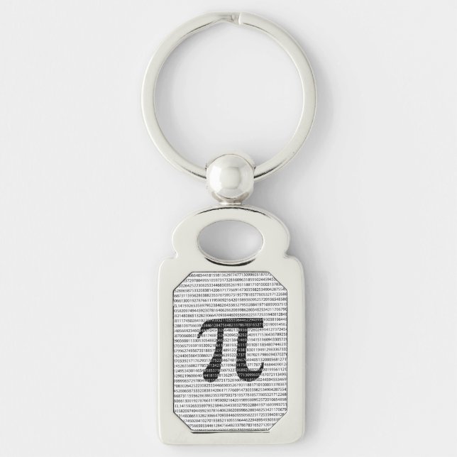 Original black number pi day mathematical symbol key ring (Front)