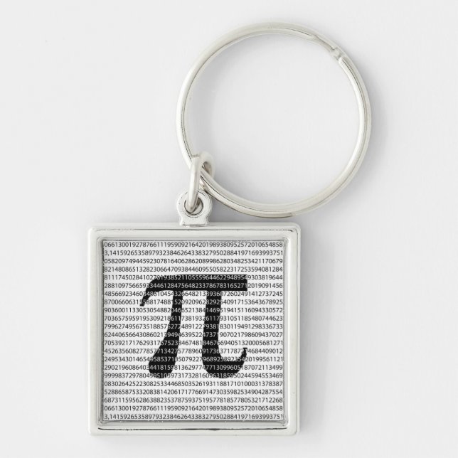 Original black number pi day mathematical symbol key ring (Front)