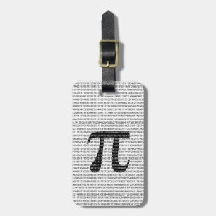 Original black number pi day mathematical symbol luggage tag