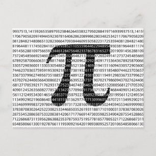 Original black number pi day mathematical symbol postcard