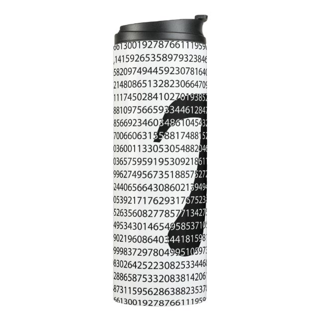 Original black number pi day mathematical symbol thermal tumbler (Rotated Left)