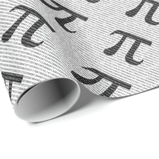 Original black number pi day mathematical symbol wrapping paper (Roll Corner)