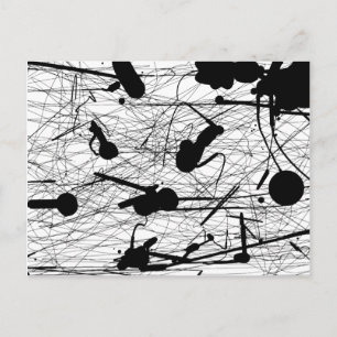 Original Black Splatter Painting Postcard