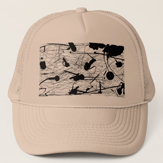 Original Black Splatter Painting Trucker Hat (Front)