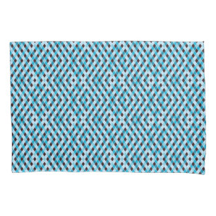 Original blue colourful lozenge seamless tweed pillowcase