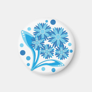 Original blue flowers magnet