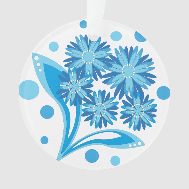 Original blue flowers ornament (Front)