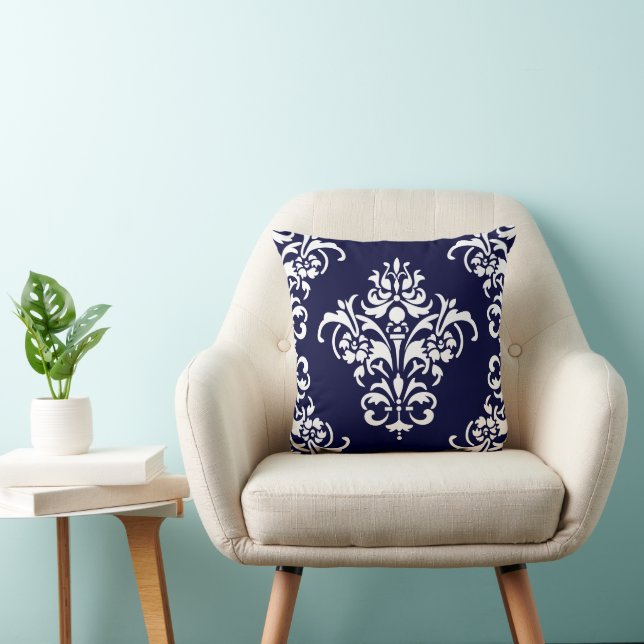 Original Blue Red White Damask by SocialiteDesigns Cushion (Chair)