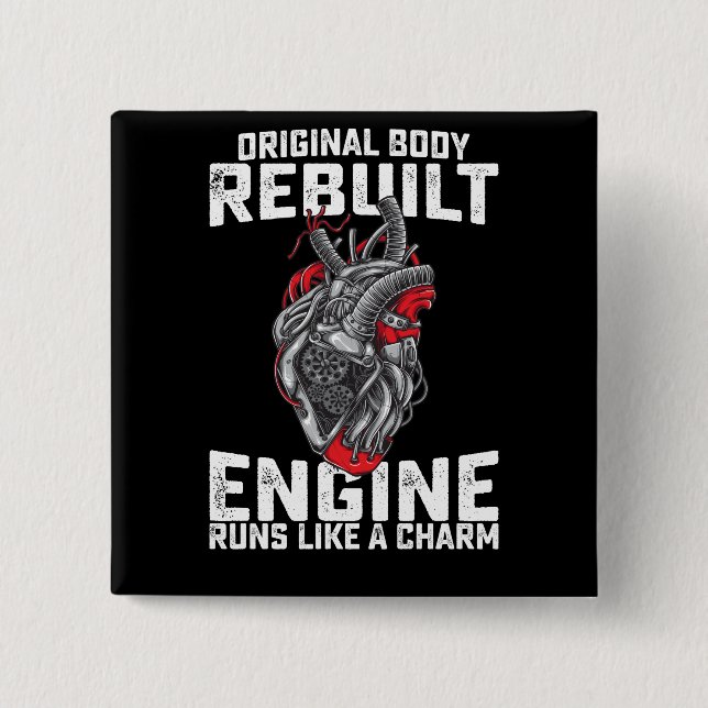 Original Body Rebuilt Engine Runs Like A Charm 15 Cm Square Badge (Front)