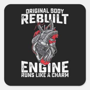 Original Body Rebuilt Engine Runs Like A Charm Square Sticker