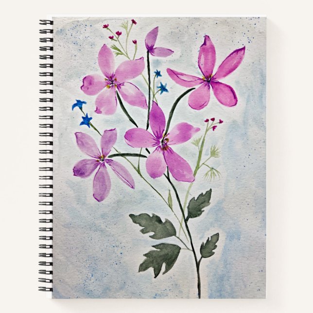 Original Botanical Floral Painting Notebook (Front)
