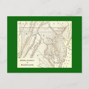 Original Boundaries of Maryland Postcard