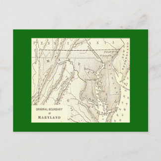 Original Boundaries of Maryland Postcard