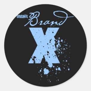 Original Brand X Logo (blue) Classic Round Sticker