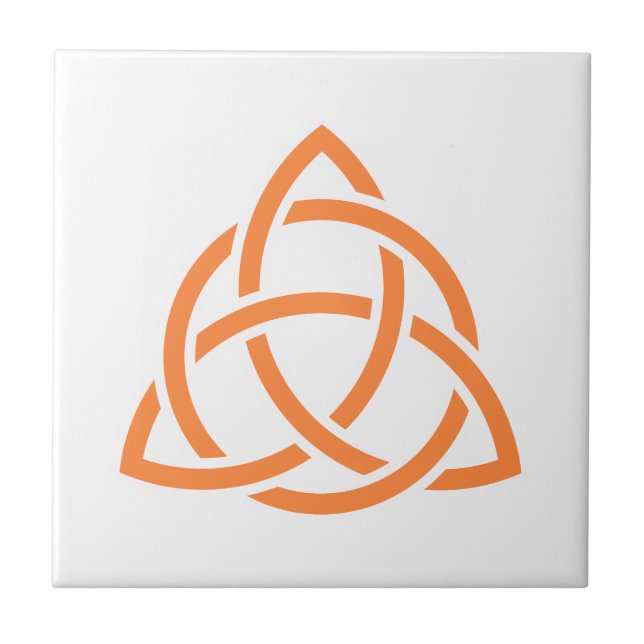 Original Celtic Triquetra Knot orange icon Tile (Front)