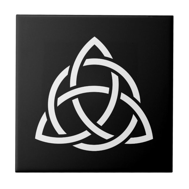 Original Celtic Triquetra Knot white icon Ceramic Tile (Front)