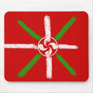 Original chalk drawn Ikurriña and Lauburu, Mouse Pad