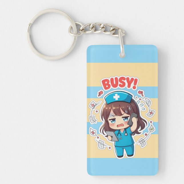 Original Chibi Nurse 3.0 - Busy Key Ring (Front)