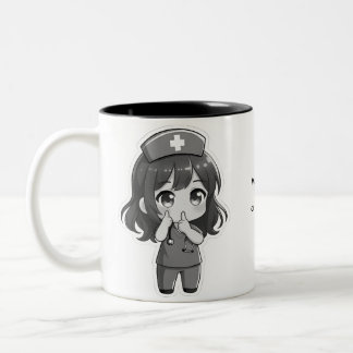 Original Chibi Nurse - The Midnight Hush Two-Tone Coffee Mug