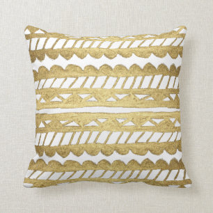Original chic faux gold paint modern aztec cushion