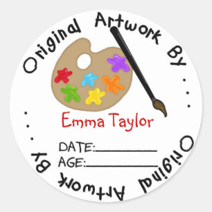 Original Childrens Artwork Stickers  Paint