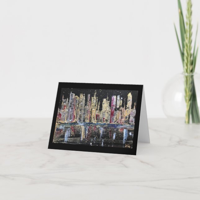 Original Cityscape Art on Blank Card (Front)