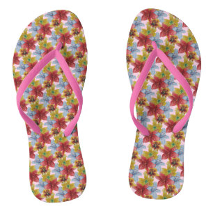 original colourful lily flower pattern floral thongs
