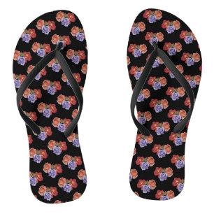 original colourful rose flowers pattern floral thongs