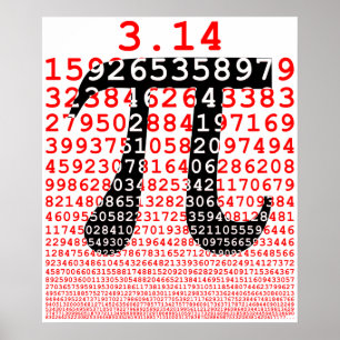 Original colours number pi day mathematical symbol poster