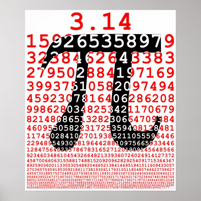 Original colours number pi day mathematical symbol poster (Front)