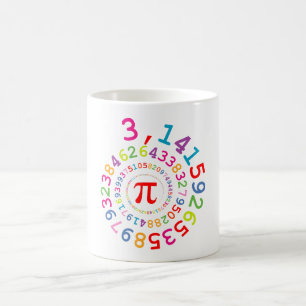 Original colours spiral of digits Pi number 3,14.. Coffee Mug