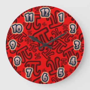ORIGINAL Crazy Pi Numbers - Red CLOCK