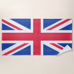 Original cross-stitch design Union Jack Beach Towel